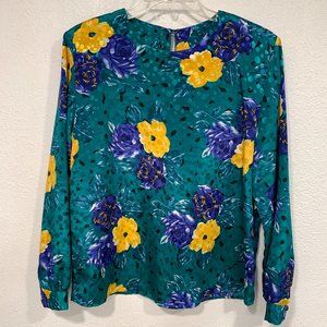 NWOT Vintage Sophisticates by Jonathan Martin Tunic Top Floral MultiColor Sz 10